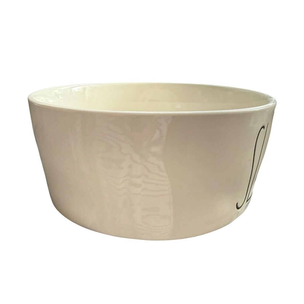 Rae Dunn "SLURP" Dog Bowl XL 8" LL White Ceramic Magenta Artisan Collection - Picture 6 of 10